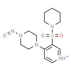 ChemSpider 2D Image | 4-(4-Nitroso-1-piperazinyl)-3-(1-piperidinylsulfonyl)pyridinium | C14H22N5O3S
