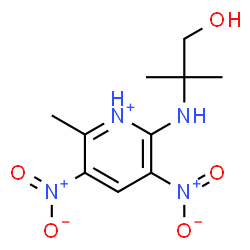 ChemSpider 2D Image | 2-[(1-Hydroxy-2-methyl-2-propanyl)amino]-6-methyl-3,5-dinitropyridinium | C10H15N4O5