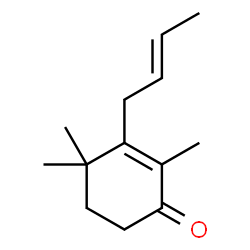 ChemSpider 2D Image | (E)-3-(2-butenyl)-2,4,4-trimethyl-2-cyclohexen-1-one | C13H20O
