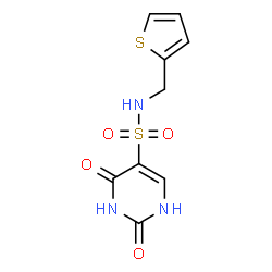 ChemSpider 2D Image | 2,4-Dioxo-N-(2-thienylmethyl)-1,2,3,4-tetrahydro-5-pyrimidinesulfonamide | C9H9N3O4S2