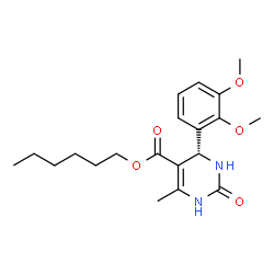 ChemSpider 2D Image | Hexyl (4S)-4-(2,3-dimethoxyphenyl)-6-methyl-2-oxo-1,2,3,4-tetrahydro-5-pyrimidinecarboxylate | C20H28N2O5