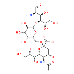 ChemSpider 2D Image | (6R)-5-Acetamido-3,5-dideoxy-6-[(1R,2R)-1,2,3-trihydroxypropyl]-beta-L-threo-hex-2-ulopyranonosyl-(2->6)-beta-D-galactopyranosyl-(1->4)-2-amino-2-deoxy-D-glucose | C23H40N2O18