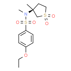 ChemSpider 2D Image | 4-Ethoxy-N-methyl-N-[(3S)-3-methyl-1,1-dioxidotetrahydro-3-thiophenyl]benzenesulfonamide | C14H21NO5S2