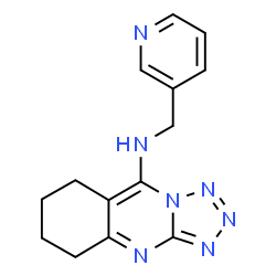 ChemSpider 2D Image | N-(3-Pyridinylmethyl)-5,6,7,8-tetrahydrotetrazolo[5,1-b]quinazolin-9-amine | C14H15N7