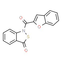 ChemSpider 2D Image | 1-(1-Benzofuran-2-ylcarbonyl)-2,1-benzothiazol-3(1H)-one | C16H9NO3S