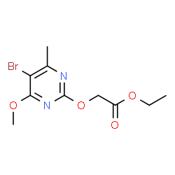 ChemSpider 2D Image | Ethyl [(5-bromo-4-methoxy-6-methyl-2-pyrimidinyl)oxy]acetate | C10H13BrN2O4