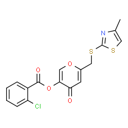 ChemSpider 2D Image | 6-{[(4-Methyl-1,3-thiazol-2-yl)sulfanyl]methyl}-4-oxo-4H-pyran-3-yl 2-chlorobenzoate | C17H12ClNO4S2