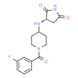ChemSpider 2D Image | (3S)-3-{[1-(3-Fluorobenzoyl)-4-piperidinyl]amino}-2,5-pyrrolidinedione | C16H18FN3O3