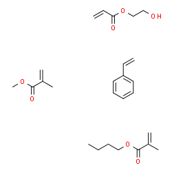 ChemSpider 2D Image | butyl 2-methylprop-2-enoate; 2-hydroxyethyl prop-2-enoate; methyl 2-methylprop-2-enoate; styrene | C26H38O7