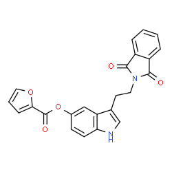 ChemSpider 2D Image | 3-[2-(1,3-dioxoisoindol-2-yl)ethyl]-1H-indol-5-yl furan-2-carboxylate | C23H16N2O5