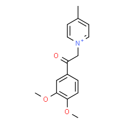 ChemSpider 2D Image | 1-[2-(3,4-Dimethoxyphenyl)-2-oxoethyl]-4-methylpyridinium | C16H18NO3