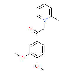 ChemSpider 2D Image | 1-[2-(3,4-Dimethoxyphenyl)-2-oxoethyl]-2-methylpyridinium | C16H18NO3