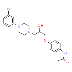 ChemSpider 2D Image | N-(4-{3-[4-(5-Chloro-2-methylphenyl)-1-piperazinyl]-2-hydroxypropoxy}phenyl)acetamide | C22H28ClN3O3