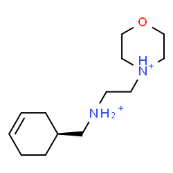 ChemSpider 2D Image | 4-(2-{[(1S)-3-Cyclohexen-1-ylmethyl]ammonio}ethyl)morpholin-4-ium | C13H26N2O