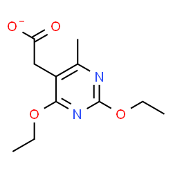 ChemSpider 2D Image | (2,4-Diethoxy-6-methyl-5-pyrimidinyl)acetate | C11H15N2O4
