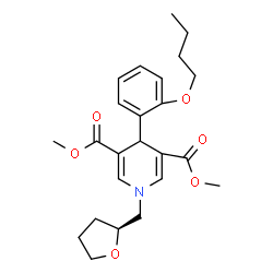 ChemSpider 2D Image | Dimethyl 4-(2-butoxyphenyl)-1-[(2S)-tetrahydro-2-furanylmethyl]-1,4-dihydro-3,5-pyridinedicarboxylate | C24H31NO6