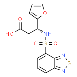 ChemSpider 2D Image | (3R)-3-[(2,1,3-Benzothiadiazol-4-ylsulfonyl)amino]-3-(2-furyl)propanoic acid | C13H11N3O5S2
