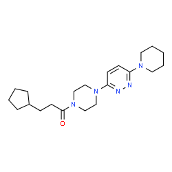 ChemSpider 2D Image | 3-Cyclopentyl-1-{4-[6-(1-piperidinyl)-3-pyridazinyl]-1-piperazinyl}-1-propanone | C21H33N5O