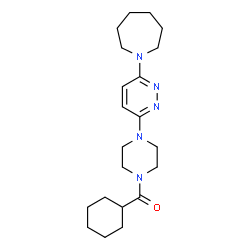 ChemSpider 2D Image | {4-[6-(1-Azepanyl)-3-pyridazinyl]-1-piperazinyl}(cyclohexyl)methanone | C21H33N5O