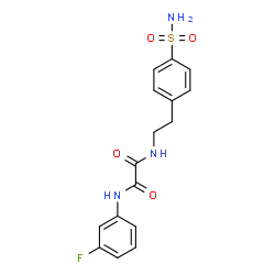 ChemSpider 2D Image | N-(3-Fluorophenyl)-N'-[2-(4-sulfamoylphenyl)ethyl]ethanediamide | C16H16FN3O4S