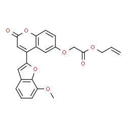 ChemSpider 2D Image | Allyl {[4-(7-methoxy-1-benzofuran-2-yl)-2-oxo-2H-chromen-6-yl]oxy}acetate | C23H18O7