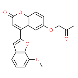 ChemSpider 2D Image | 4-(7-Methoxy-1-benzofuran-2-yl)-6-(2-oxopropoxy)-2H-chromen-2-one | C21H16O6