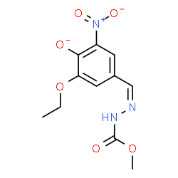 ChemSpider 2D Image | 2-Ethoxy-4-{(Z)-[(methoxycarbonyl)hydrazono]methyl}-6-nitrophenolate | C11H12N3O6