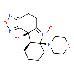 ChemSpider 2D Image | (6aR,10aR,10bS)-6a-(4-Morpholinyl)-4,5,6a,7,8,9,10,10a-octahydro-10bH-[1,2,5]oxadiazolo[3,4-c]carbazol-10b-ol 6-oxide | C16H22N4O4