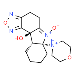 ChemSpider 2D Image | 4-[(6aS,10aS,10bS)-10b-Hydroxy-6-oxido-4,5,7,8,9,10,10a,10b-octahydro-6aH-[1,2,5]oxadiazolo[3,4-c]carbazol-6a-yl]morpholin-4-ium | C16H23N4O4