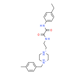 ChemSpider 2D Image | 1-[2-({[(4-Ethylphenyl)amino](oxo)acetyl}amino)ethyl]-4-(4-methylbenzyl)piperazinediium | C24H34N4O2