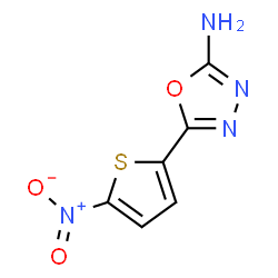 ChemSpider 2D Image | 5-(5-Nitro-2-thienyl)-1,3,4-oxadiazol-2-amine | C6H4N4O3S