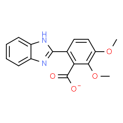 ChemSpider 2D Image | 6-(1H-Benzimidazol-2-yl)-2,3-dimethoxybenzoate | C16H13N2O4