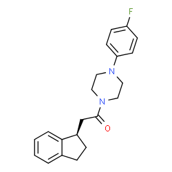 ChemSpider 2D Image | 2-[(1R)-2,3-Dihydro-1H-inden-1-yl]-1-[4-(4-fluorophenyl)-1-piperazinyl]ethanone | C21H23FN2O