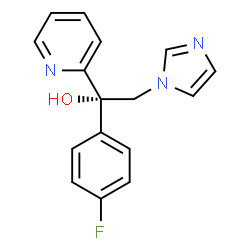 ChemSpider 2D Image | (1S)-1-(4-Fluorophenyl)-2-(1H-imidazol-1-yl)-1-(2-pyridinyl)ethanol | C16H14FN3O