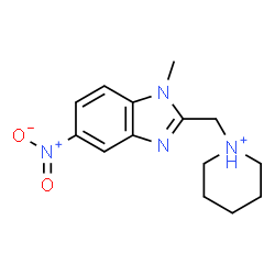 ChemSpider 2D Image | 1-[(1-Methyl-5-nitro-1H-benzimidazol-2-yl)methyl]piperidinium | C14H19N4O2