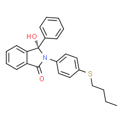 ChemSpider 2D Image | (3S)-2-[4-(Butylsulfanyl)phenyl]-3-hydroxy-3-phenyl-1-isoindolinone | C24H23NO2S