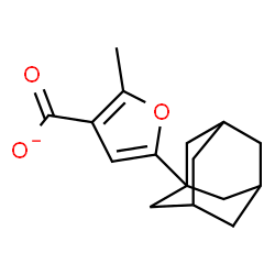 ChemSpider 2D Image | 5-(Adamantan-1-yl)-2-methyl-3-furoate | C16H19O3