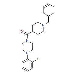 ChemSpider 2D Image | {1-[(1R)-3-Cyclohexen-1-ylmethyl]-4-piperidinyl}[4-(2-fluorophenyl)-1-piperazinyl]methanone | C23H32FN3O