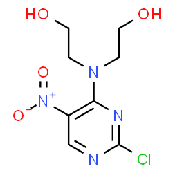 ChemSpider 2D Image | 2,2'-[(2-Chloro-5-nitro-4-pyrimidinyl)imino]diethanol | C8H11ClN4O4