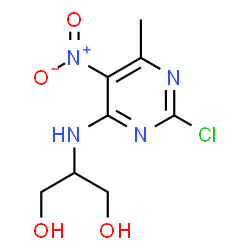 ChemSpider 2D Image | 2-[(2-Chloro-6-methyl-5-nitro-4-pyrimidinyl)amino]-1,3-propanediol | C8H11ClN4O4
