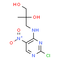 ChemSpider 2D Image | 3-[(2-Chloro-5-nitro-4-pyrimidinyl)amino]-2-methyl-1,2-propanediol | C8H11ClN4O4
