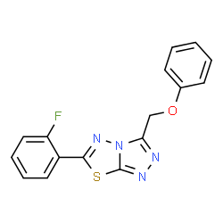 ChemSpider 2D Image | 6-(2-Fluorophenyl)-3-(phenoxymethyl)[1,2,4]triazolo[3,4-b][1,3,4]thiadiazole | C16H11FN4OS