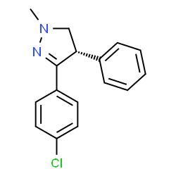 ChemSpider 2D Image | (4S)-3-(4-Chlorophenyl)-1-methyl-4-phenyl-4,5-dihydro-1H-pyrazole | C16H15ClN2