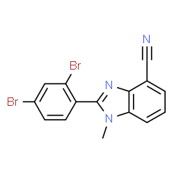 ChemSpider 2D Image | 2-(2,4-Dibromophenyl)-1-methyl-1H-benzimidazole-4-carbonitrile | C15H9Br2N3