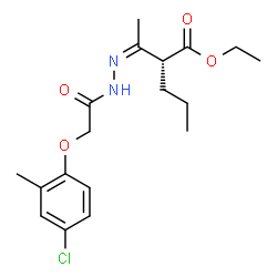 ChemSpider 2D Image | Ethyl (2R)-2-{(1Z)-N-[(4-chloro-2-methylphenoxy)acetyl]ethanehydrazonoyl}pentanoate | C18H25ClN2O4