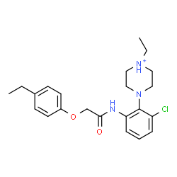 ChemSpider 2D Image | 4-(2-Chloro-6-{[(4-ethylphenoxy)acetyl]amino}phenyl)-1-ethylpiperazin-1-ium | C22H29ClN3O2