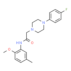 ChemSpider 2D Image | 2-[4-(4-Fluorophenyl)-1-piperazinyl]-N-(2-methoxy-5-methylphenyl)acetamide | C20H24FN3O2