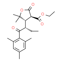 ChemSpider 2D Image | Ethyl (3R,4S)-4-[(2S)-1-mesityl-1-oxo-2-butanyl]-5,5-dimethyl-2-oxotetrahydro-3-furancarboxylate | C22H30O5