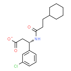 ChemSpider 2D Image | (3S)-3-(3-Chlorophenyl)-3-[(3-cyclohexylpropanoyl)amino]propanoate | C18H23ClNO3