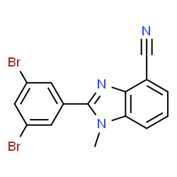 ChemSpider 2D Image | 2-(3,5-Dibromophenyl)-1-methyl-1H-benzimidazole-4-carbonitrile | C15H9Br2N3